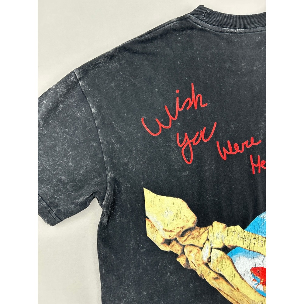Travis Scott Astroworld Tour T-Shirt Black Acid Wash Wish You Were Here Mens XL